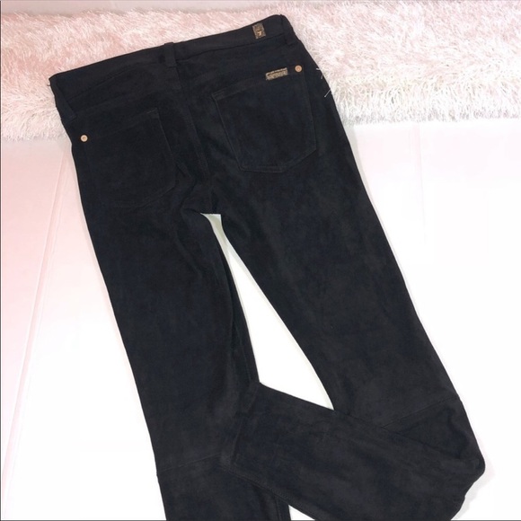 7 For All Mankind Skinny Suede Black Jeans 25 - Picture 5 of 8